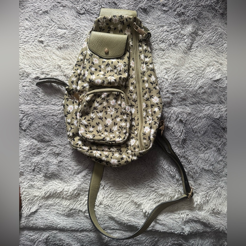 Floral Green Sling Bag